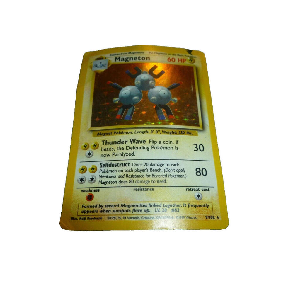 Magneton 9/102 Card Good Condition Part Of Original Base Set 1999 Pokemon Holo
